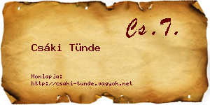 Csáki Tünde névjegykártya